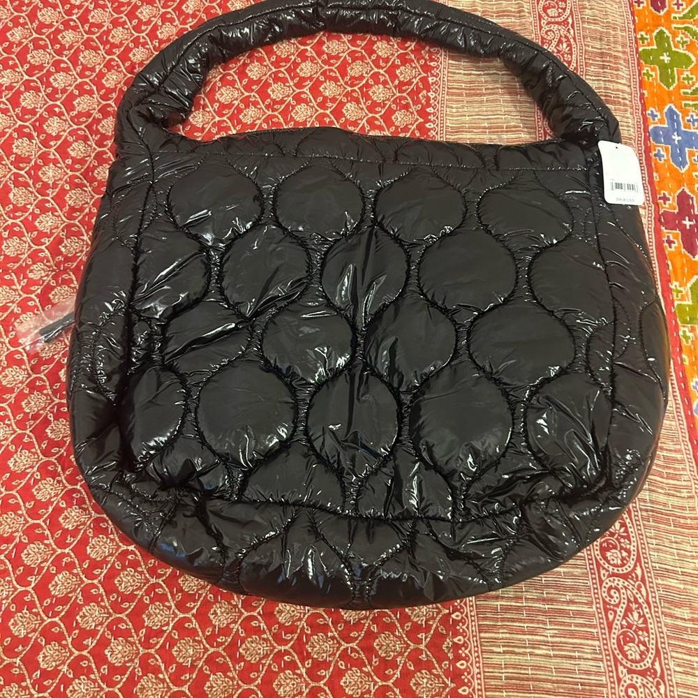 FP Movement by Free People Shiny Black Quilted Shoulder Bag - Picture 7 of 8